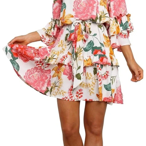 Petal and Pup Floral Ruffle Sleeve Dress - Picture 5 of 5